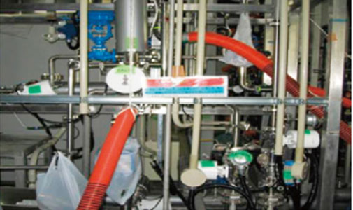 仮設配管組み立て状況